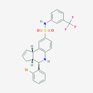 molecular formula C25H20BrF3N2O2S B421932 4-(2-bromophenyl)-N-[3-(trifluoromethyl)phenyl]-3a,4,5,9b-tetrahydro-3H-cyclopenta[c]quinoline-8-sulfonamide 