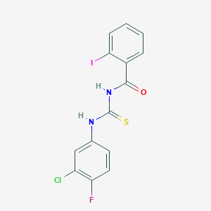 molecular formula C14H9ClFIN2OS B4219405 N-[(3-chloro-4-fluorophenyl)carbamothioyl]-2-iodobenzamide 