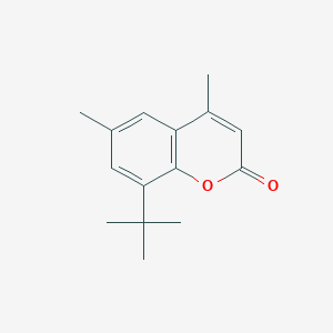 molecular formula C15H18O2 B042203 2H-1-Benzopyran-2-one, 8-(1,1-dimethylethyl)-4,6-dimethyl- CAS No. 17874-34-9