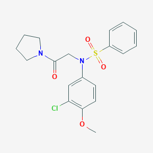 molecular formula C19H21ClN2O4S B422050 N-(3-chloro-4-methoxyphenyl)-N-[2-oxo-2-(pyrrolidin-1-yl)ethyl]benzenesulfonamide 