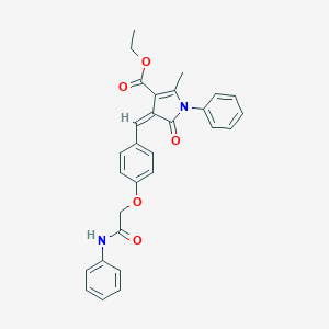 molecular formula C29H26N2O5 B422063 ETHYL (4Z)-2-METHYL-5-OXO-1-PHENYL-4-({4-[(PHENYLCARBAMOYL)METHOXY]PHENYL}METHYLIDENE)-4,5-DIHYDRO-1H-PYRROLE-3-CARBOXYLATE 