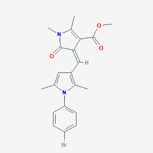 molecular formula C21H21BrN2O3 B422099 methyl (4Z)-4-{[1-(4-bromophenyl)-2,5-dimethyl-1H-pyrrol-3-yl]methylidene}-1,2-dimethyl-5-oxo-4,5-dihydro-1H-pyrrole-3-carboxylate 