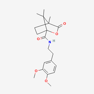 molecular formula C20H27NO5 B4221435 N-[2-(3,4-dimethoxyphenyl)ethyl]-4,7,7-trimethyl-3-oxo-2-oxabicyclo[2.2.1]heptane-1-carboxamide 