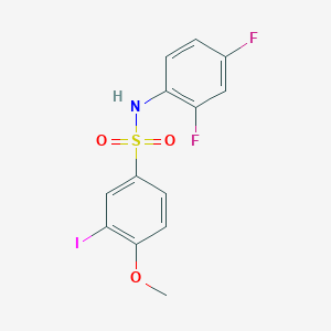 molecular formula C13H10F2INO3S B4221516 N-(2,4-difluorophenyl)-3-iodo-4-methoxybenzenesulfonamide 