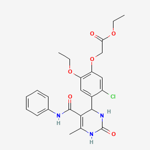 molecular formula C24H26ClN3O6 B4221540 ethyl {4-[5-(anilinocarbonyl)-6-methyl-2-oxo-1,2,3,4-tetrahydro-4-pyrimidinyl]-5-chloro-2-ethoxyphenoxy}acetate 