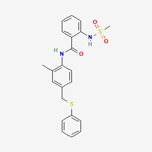 molecular formula C22H22N2O3S2 B4221564 N-{2-methyl-4-[(phenylthio)methyl]phenyl}-2-[(methylsulfonyl)amino]benzamide 