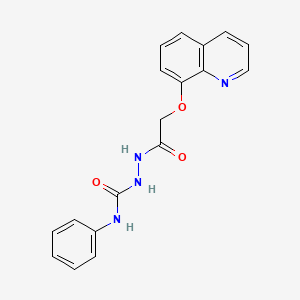 molecular formula C18H16N4O3 B4221670 N-phenyl-2-[(8-quinolinyloxy)acetyl]hydrazinecarboxamide 