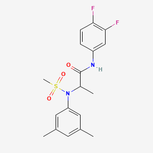 molecular formula C18H20F2N2O3S B4221827 N~1~-(3,4-difluorophenyl)-N~2~-(3,5-dimethylphenyl)-N~2~-(methylsulfonyl)alaninamide 