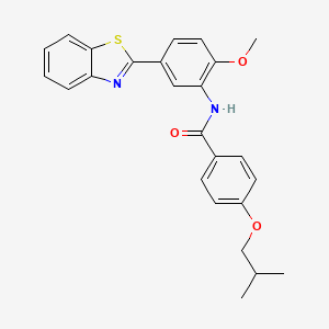 molecular formula C25H24N2O3S B4221878 N-[5-(1,3-benzothiazol-2-yl)-2-methoxyphenyl]-4-(2-methylpropoxy)benzamide 