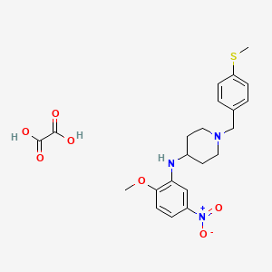 molecular formula C22H27N3O7S B4222032 N-(2-methoxy-5-nitrophenyl)-1-[(4-methylsulfanylphenyl)methyl]piperidin-4-amine;oxalic acid 