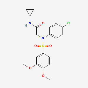 molecular formula C19H21ClN2O5S B4222350 N~2~-(4-chlorophenyl)-N~1~-cyclopropyl-N~2~-[(3,4-dimethoxyphenyl)sulfonyl]glycinamide 