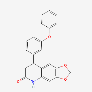 molecular formula C22H17NO4 B4222663 8-(3-phenoxyphenyl)-7,8-dihydro[1,3]dioxolo[4,5-g]quinolin-6(5H)-one 
