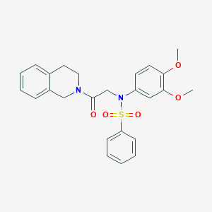N-(2-(3,4-Dihydroisoquinolin-2(1H)-yl)-2-oxoethyl)-N-(3,4-dimethoxyphenyl)benzenesulfonamide