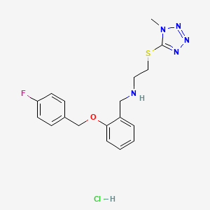 molecular formula C18H21ClFN5OS B4222859 N-{2-[(4-fluorobenzyl)oxy]benzyl}-2-[(1-methyl-1H-tetrazol-5-yl)thio]ethanamine hydrochloride 