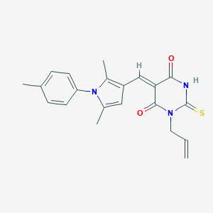 (5Z)-5-[[2,5-dimethyl-1-(4-methylphenyl)pyrrol-3-yl]methylidene]-1-prop-2-enyl-2-sulfanylidene-1,3-diazinane-4,6-dione