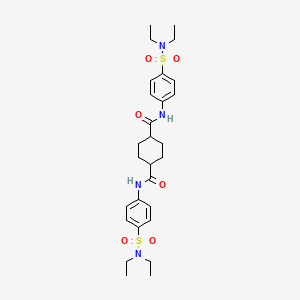 molecular formula C28H40N4O6S2 B4222907 N,N'-bis[4-(diethylsulfamoyl)phenyl]cyclohexane-1,4-dicarboxamide 