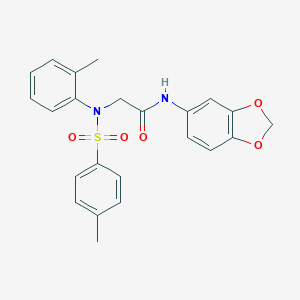 N-(1,3-benzodioxol-5-yl)-2-{2-methyl[(4-methylphenyl)sulfonyl]anilino}acetamide