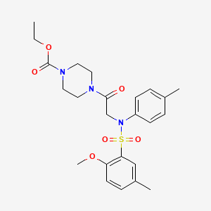 molecular formula C24H31N3O6S B4223069 ethyl 4-[N-[(2-methoxy-5-methylphenyl)sulfonyl]-N-(4-methylphenyl)glycyl]-1-piperazinecarboxylate 