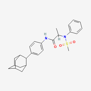 molecular formula C26H32N2O3S B4223074 N-[4-(2-adamantyl)phenyl]-2-(N-methylsulfonylanilino)propanamide 