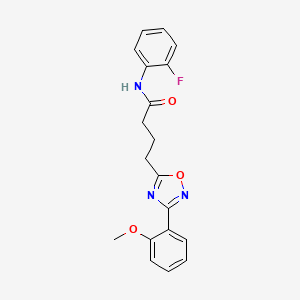 molecular formula C19H18FN3O3 B4223086 N-(2-fluorophenyl)-4-[3-(2-methoxyphenyl)-1,2,4-oxadiazol-5-yl]butanamide 