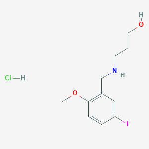 molecular formula C11H17ClINO2 B4223117 3-[(5-Iodo-2-methoxyphenyl)methylamino]propan-1-ol;hydrochloride 