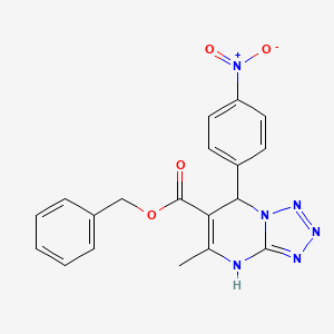 molecular formula C19H16N6O4 B4223132 BENZYL 5-METHYL-7-(4-NITROPHENYL)-4,7-DIHYDRO[1,2,3,4]TETRAAZOLO[1,5-A]PYRIMIDINE-6-CARBOXYLATE 