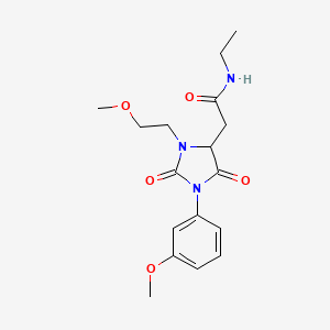 molecular formula C17H23N3O5 B4223135 N-ethyl-2-[3-(2-methoxyethyl)-1-(3-methoxyphenyl)-2,5-dioxo-4-imidazolidinyl]acetamide 