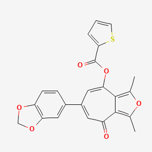 molecular formula C23H16O6S B4223148 6-(2H-1,3-BENZODIOXOL-5-YL)-1,3-DIMETHYL-4-OXO-4H-CYCLOHEPTA[C]FURAN-8-YL THIOPHENE-2-CARBOXYLATE 