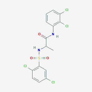 molecular formula C15H12Cl4N2O3S B4223236 N-(2,3-dichlorophenyl)-2-[(2,5-dichlorophenyl)sulfonylamino]propanamide 