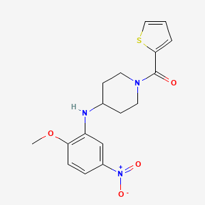 molecular formula C17H19N3O4S B4223243 {4-[(2-Methoxy-5-nitrophenyl)amino]piperidin-1-yl}(thiophen-2-yl)methanone 
