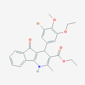 molecular formula C25H24BrNO5 B422332 ethyl 4-(3-bromo-5-ethoxy-4-methoxyphenyl)-2-methyl-5-oxo-4,5-dihydro-1H-indeno[1,2-b]pyridine-3-carboxylate 