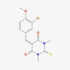 molecular formula C14H13BrN2O3S B422333 5-(3-bromo-4-methoxybenzylidene)-1,3-dimethyl-2-thioxodihydropyrimidine-4,6(1H,5H)-dione 