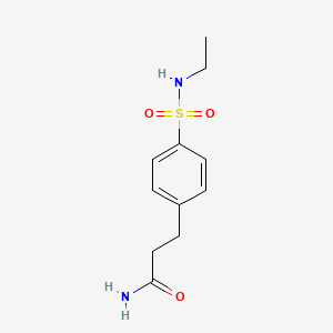 molecular formula C11H16N2O3S B4223343 3-{4-[(ethylamino)sulfonyl]phenyl}propanamide 