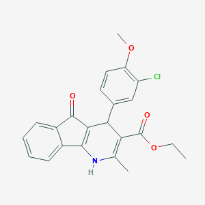 molecular formula C23H20ClNO4 B422337 ethyl 4-(3-chloro-4-methoxyphenyl)-2-methyl-5-oxo-4,5-dihydro-1H-indeno[1,2-b]pyridine-3-carboxylate 