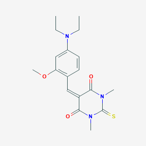 molecular formula C18H23N3O3S B422338 5-[4-(diethylamino)-2-methoxybenzylidene]-1,3-dimethyl-2-thioxodihydropyrimidine-4,6(1H,5H)-dione CAS No. 6325-29-7