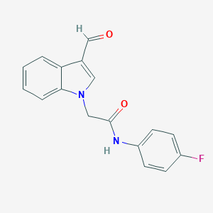 N-(4-fluorophenyl)-2-(3-formyl-1H-indol-1-yl)acetamide