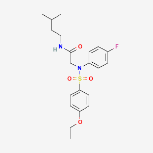 molecular formula C21H27FN2O4S B4223427 N~2~-[(4-ethoxyphenyl)sulfonyl]-N~2~-(4-fluorophenyl)-N~1~-(3-methylbutyl)glycinamide 