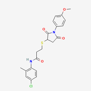 molecular formula C21H21ClN2O4S B4223450 N-(4-chloro-2-methylphenyl)-3-[1-(4-methoxyphenyl)-2,5-dioxopyrrolidin-3-yl]sulfanylpropanamide 