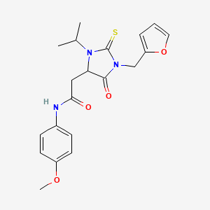molecular formula C20H23N3O4S B4223480 2-[1-(2-FURYLMETHYL)-3-ISOPROPYL-5-OXO-2-THIOXO-4-IMIDAZOLIDINYL]-N~1~-(4-METHOXYPHENYL)ACETAMIDE 