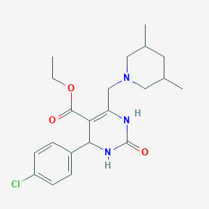 molecular formula C21H28ClN3O3 B4223490 Ethyl 4-(4-chlorophenyl)-6-[(3,5-dimethylpiperidin-1-yl)methyl]-2-oxo-1,2,3,4-tetrahydropyrimidine-5-carboxylate 