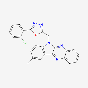 molecular formula C24H16ClN5O B4223525 2-(2-chlorophenyl)-5-({9-methyl-6H-indolo[2,3-b]quinoxalin-6-yl}methyl)-1,3,4-oxadiazole 