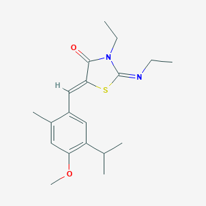 molecular formula C19H26N2O2S B422353 3-Ethyl-2-(ethylimino)-5-(5-isopropyl-4-methoxy-2-methylbenzylidene)-1,3-thiazolidin-4-one 