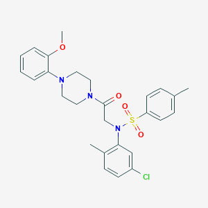 molecular formula C27H30ClN3O4S B422359 N-(5-chloro-2-methylphenyl)-N-{2-[4-(2-methoxyphenyl)piperazin-1-yl]-2-oxoethyl}-4-methylbenzenesulfonamide 