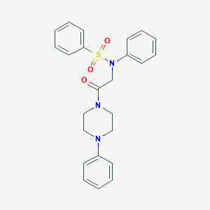 molecular formula C24H25N3O3S B422361 N-[2-oxo-2-(4-phenylpiperazin-1-yl)ethyl]-N-phenylbenzenesulfonamide 