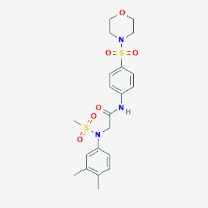 molecular formula C21H27N3O6S2 B422364 2-[3,4-dimethyl(methylsulfonyl)anilino]-N-[4-(4-morpholinylsulfonyl)phenyl]acetamide 