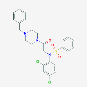 molecular formula C25H25Cl2N3O3S B422366 N-[2-(4-benzylpiperazin-1-yl)-2-oxoethyl]-N-(2,4-dichlorophenyl)benzenesulfonamide 
