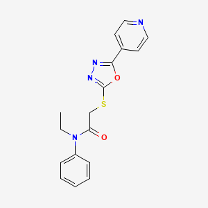 molecular formula C17H16N4O2S B4223667 N-ethyl-N-phenyl-2-{[5-(pyridin-4-yl)-1,3,4-oxadiazol-2-yl]sulfanyl}acetamide 