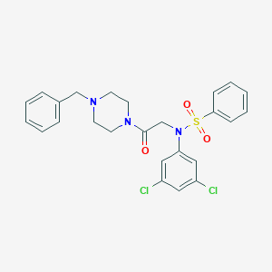 molecular formula C25H25Cl2N3O3S B422368 N-[2-(4-benzylpiperazin-1-yl)-2-oxoethyl]-N-(3,5-dichlorophenyl)benzenesulfonamide 