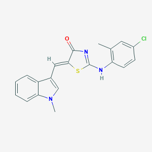 molecular formula C20H16ClN3OS B422369 (5Z)-2-(4-chloro-2-methylanilino)-5-[(1-methylindol-3-yl)methylidene]-1,3-thiazol-4-one 