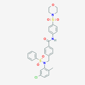4-{[5-chloro-2-methyl(phenylsulfonyl)anilino]methyl}-N-[4-(morpholin-4-ylsulfonyl)phenyl]benzamide